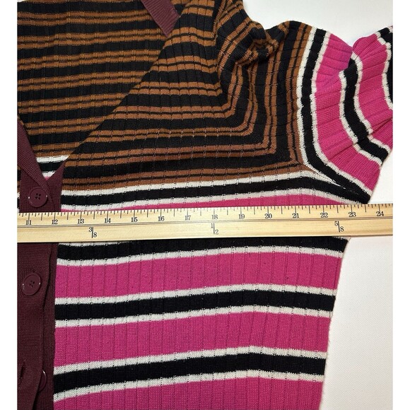 Lane Bryant Button Front Colorful Stripe Ribbed Duster Cardigan Women's 22/24 - Picture 11 of 12